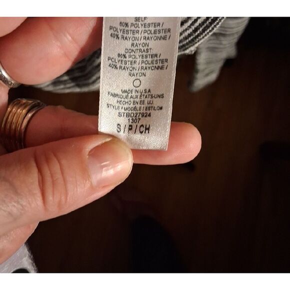 Splendid Black and White Striped Blouse Size Small - Picture 2 of 11